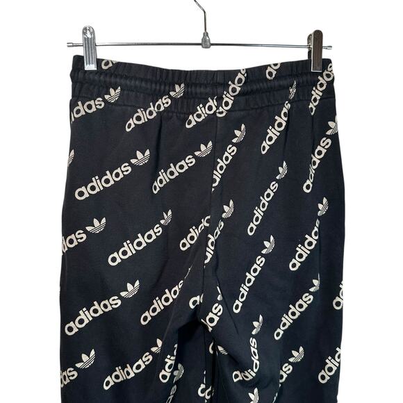 Adidas Originals Logomania Repeat Logo Track Pants Black Tan Small Blokecore Y2K - Picture 6 of 10